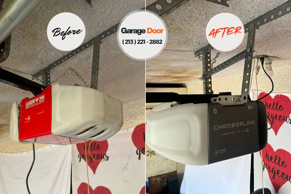 Before and after: garage door repair Newton, NJ